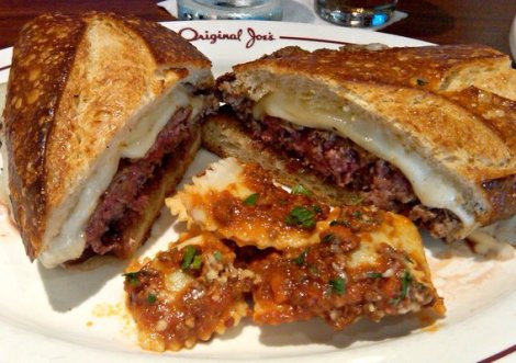 Joes cheeseburger on french