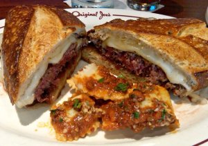 Joes cheeseburger on french